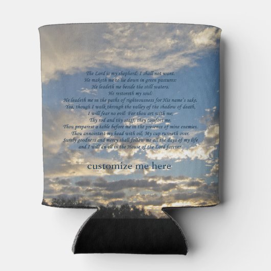 Psalm 23 Prachtige Christelijke Bijbelse Kerk Blikjeskoeler (Achterkant)