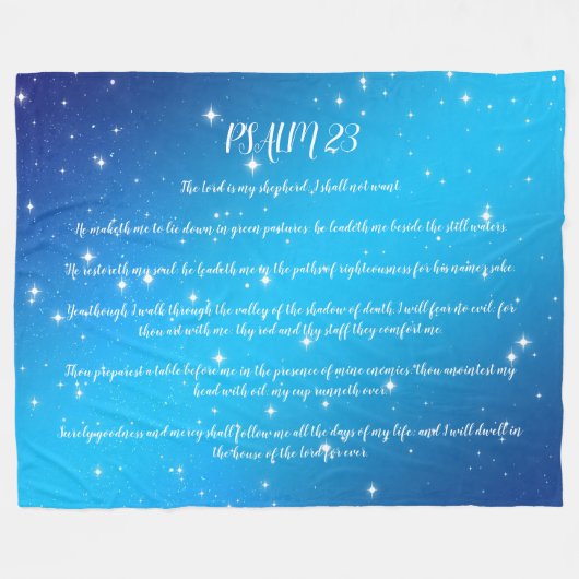 Psalm 23 Prayer Fleece Deken (Voorkant (Horizontaal))