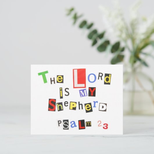 Psalm 23 Ransom Note Briefkaart (Staand voorkant)