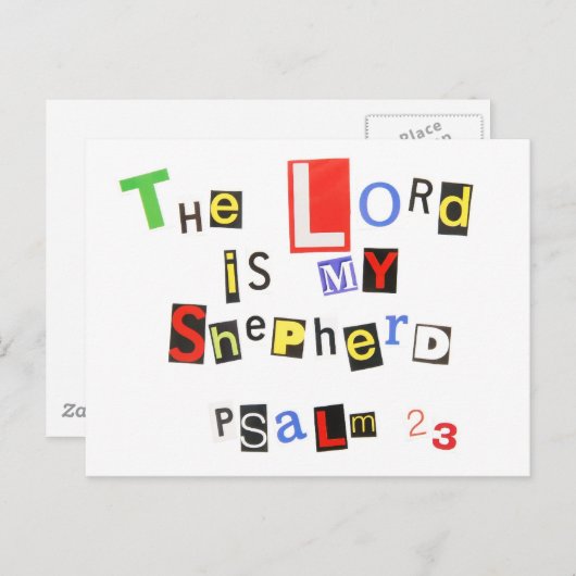 Psalm 23 Ransom Note Briefkaart (Voorkant / Achterkant)