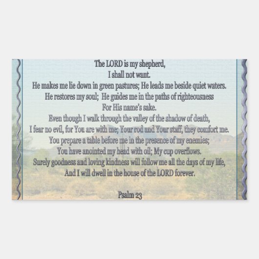 psalm 23 rechthoekige sticker (Voorkant)