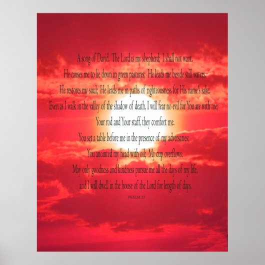 Psalm 23, Red Sky, Value Poster Paper (Matte) (Voorkant)