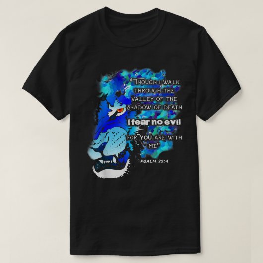 Psalm 23 Religious Christian Lion T-shirt (Design voorkant)