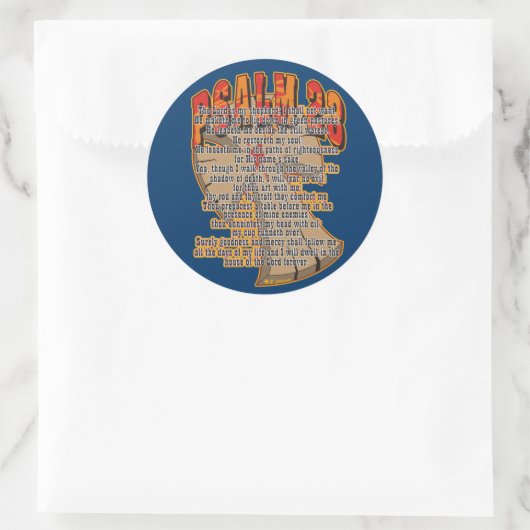 psalm 23 ronde sticker (Tas)
