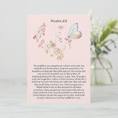 Psalm 23 Roze bloem vlinder Viering Leven Kaart (Staand voorkant)