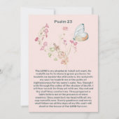 Psalm 23 Roze bloem vlinder Viering van het Leven Kaart (Voorkant)