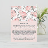 Psalm 23 Roze Bloemmotief Viering van het Leven Kaart (Staand voorkant)
