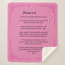 Psalm 23 roze grens Sherpa Blanket Deken