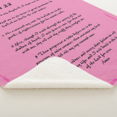 Psalm 23 roze grens Sherpa Blanket Deken (3/4)