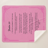 Psalm 23 roze grens Sherpa Blanket Deken (Voorkant (horizontaal))
