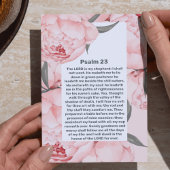 Psalm 23 Roze Pioenroos Viering van het Leven Fune Kaart