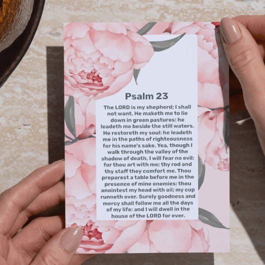 Psalm 23 Roze Pioenroos Viering Van Het Leven Uitv Kaart