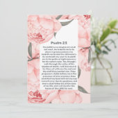 Psalm 23 Roze Pioenroos Viering Van Het Leven Uitv Kaart (Staand voorkant)