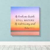 Psalm 23 Roze strand Canvas Afdruk (Insitu (Houten vloer))