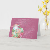 Psalm 23, schapen, kamperfoelie achtergrond kaart (Gele Bloem)