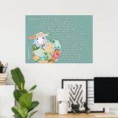 Psalm 23, schapen op groen poster (Thuiskantoor)