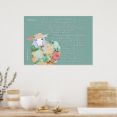 Psalm 23, schapen op groen poster (Keuken)