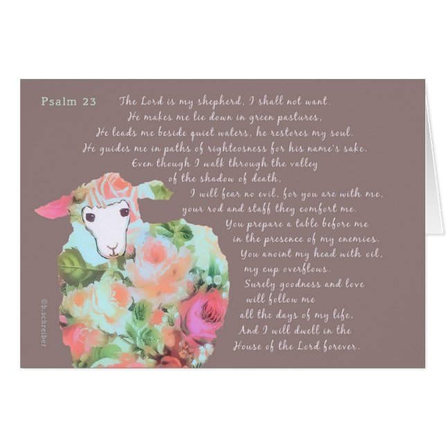 Psalm 23, schapen op staartachtergrond (Voorkant Horizontaal)