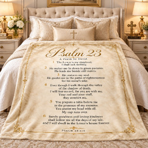Psalm 23 Schrift   Elegant Goud Perkament Sherpa Deken
