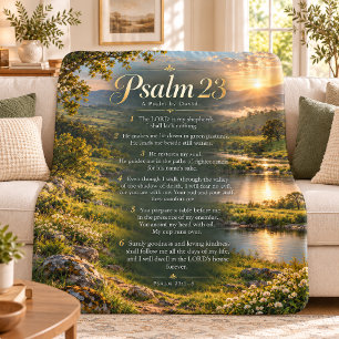 Psalm 23 Schrift Landschap Christelijke Huisdecora Sherpa Deken
