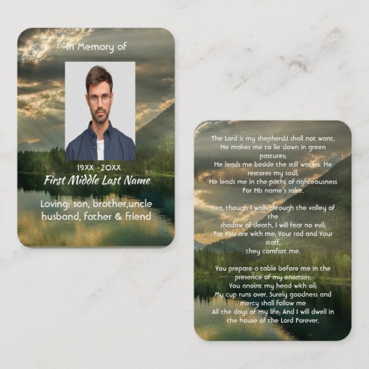 Psalm 23 Schriftuur Herinneringsgeschenk Visitekaartje (Voorkant / Achterkant)
