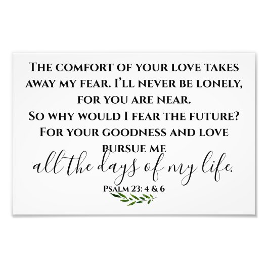 Psalm 23 Schuur met zwarte en witte scripts Foto Afdruk (Voorkant)