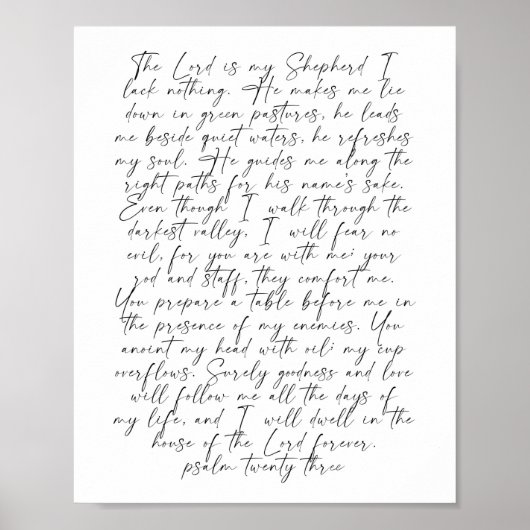 Psalm 23 Script Font Poster (Voorkant)