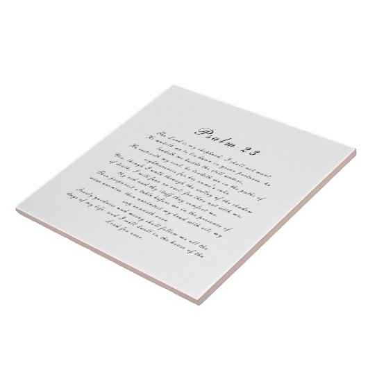Psalm 23-scripts Eenvoudig elegant zwart-wit Tegeltje (Zijkant)