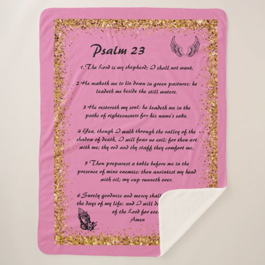 Psalm 23 Sherpa Blanket Deken (Voorkant)