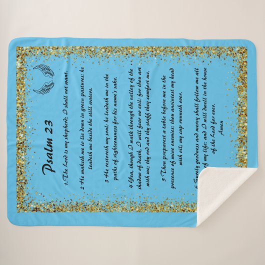 Psalm 23 Sherpa Blanket Deken (Voorkant (horizontaal))