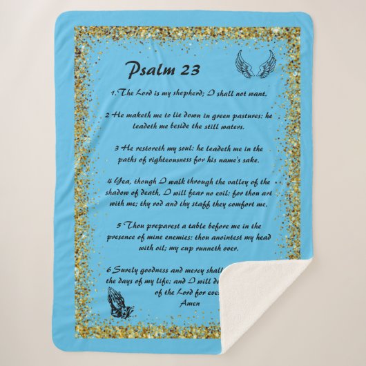 Psalm 23 Sherpa Blanket Sherpa Deken (Voorkant)
