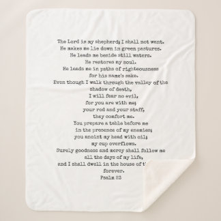 Psalm 23 Sherpa Fleece Blanket  Deken