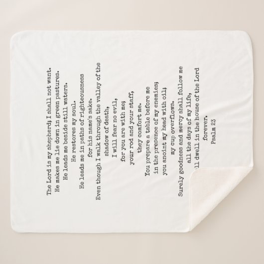 Psalm 23 Sherpa Fleece Blanket  Deken (Voorkant (horizontaal))