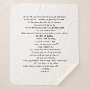 Psalm 23 Sherpa Fleece Blanket  Sherpa Deken