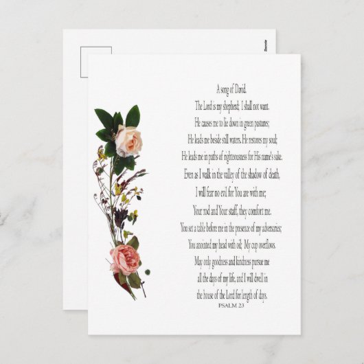 Psalm 23, Song van David Briefkaart (Voorkant / Achterkant)