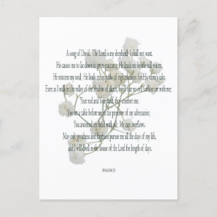 Psalm 23, Song van David, Floral Briefkaart