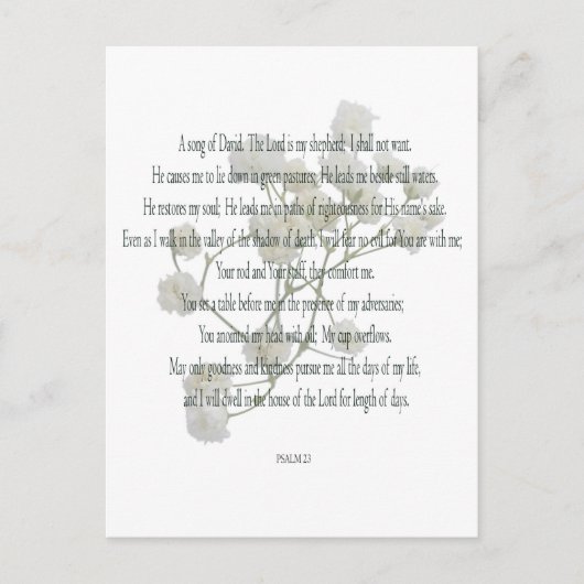 Psalm 23, Song van David, Floral Briefkaart (Voorkant)