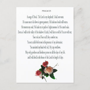 Psalm 23, Song van David, Floral Briefkaart