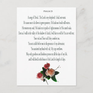 Psalm 23, Song van David, Floral Briefkaart