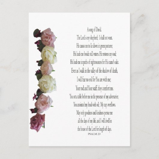 Psalm 23, Song van David, Vakantiek Briefkaart (Voorkant)