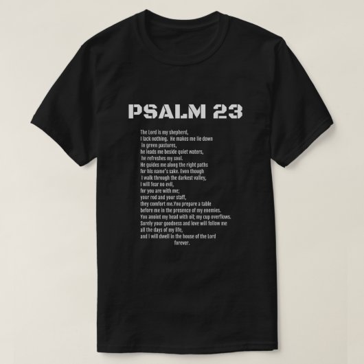 Psalm 23 Spiritueel T-shirt (Design voorkant)