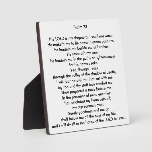 Psalm 23 Square Tabletop Foto Plaque Fotoplaat (Voorkant)