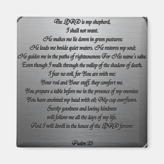Psalm 23 - Staal Magneet (Voorkant)