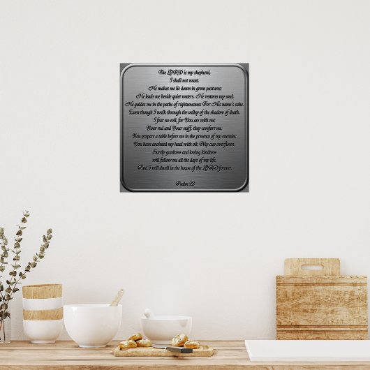 Psalm 23 - Staal Poster (Keuken)