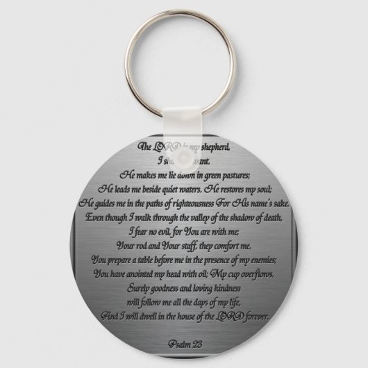 Psalm 23 - Staal Sleutelhanger (Voorkant)