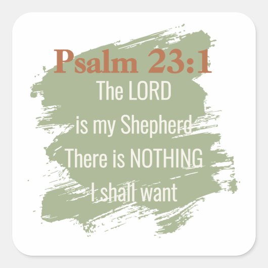 Psalm 23 stickerblad  vierkante sticker (Voorkant)