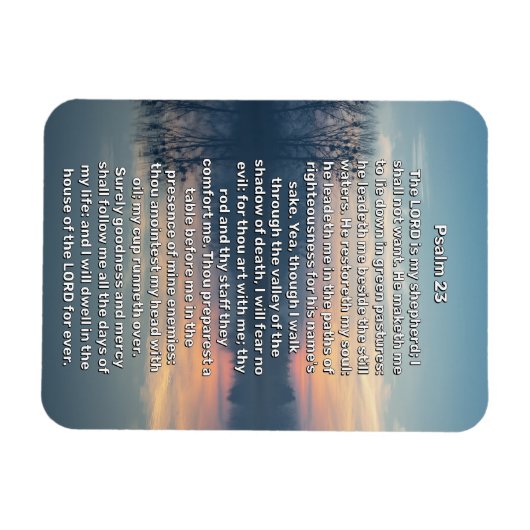 Psalm 23 Sunset Lake Religious Magneet (Horizontaal)