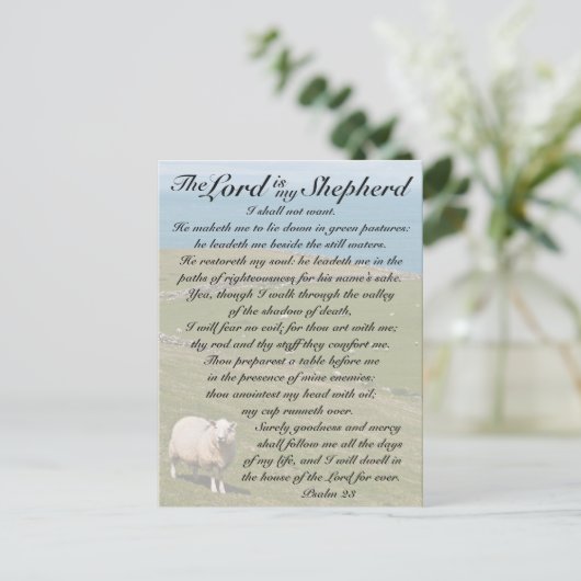 Psalm 23 The Lord is mijn herder, Irish Field Briefkaart (Staand voorkant)