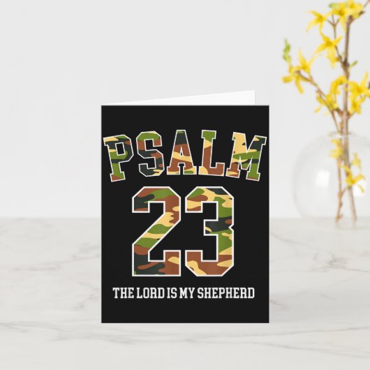 Psalm 23 The Lord Is My Shepherd Camouflage Christ Kaart (Gele Bloem)