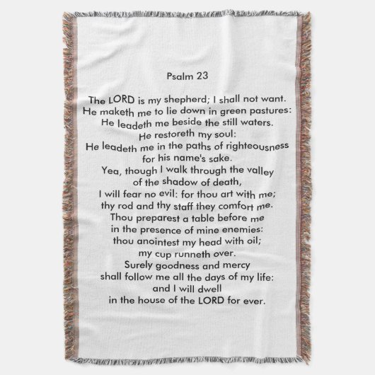 Psalm 23-Throw Blanket Deken (Voorkant Verticaal)